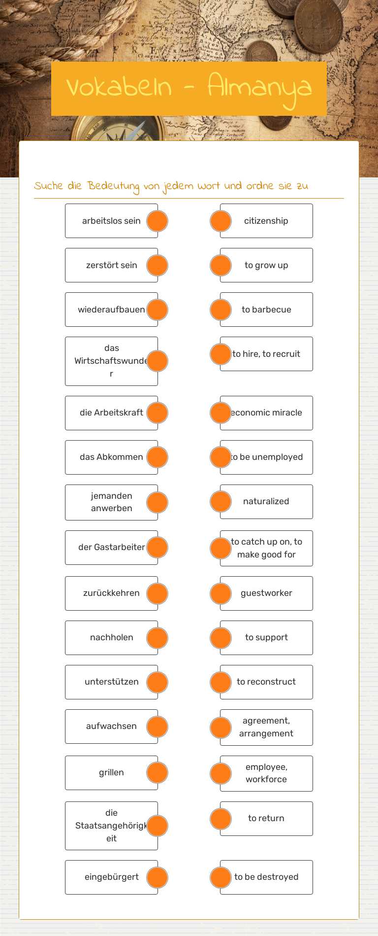 Vokabeln - Almanya worksheet preview image
