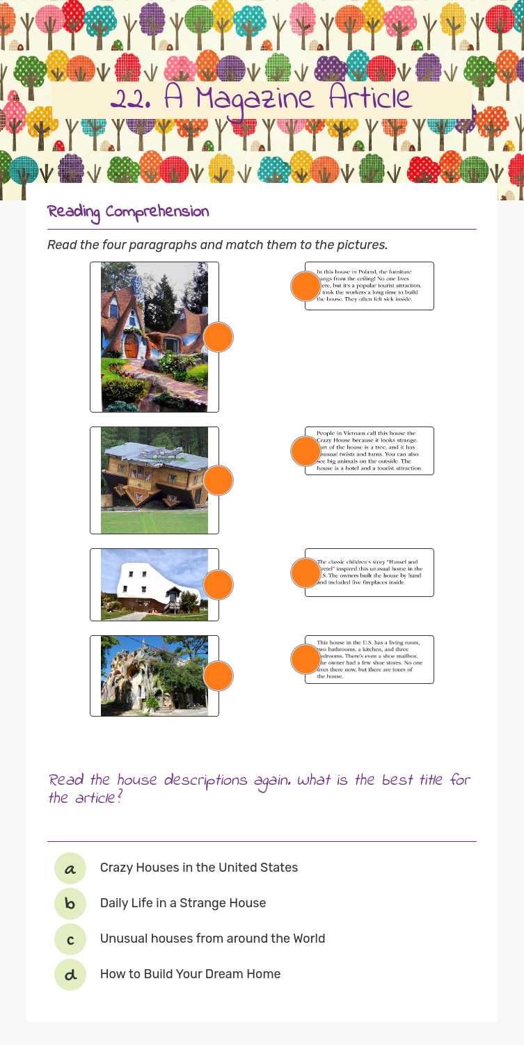 22. A Magazine Article worksheet preview image