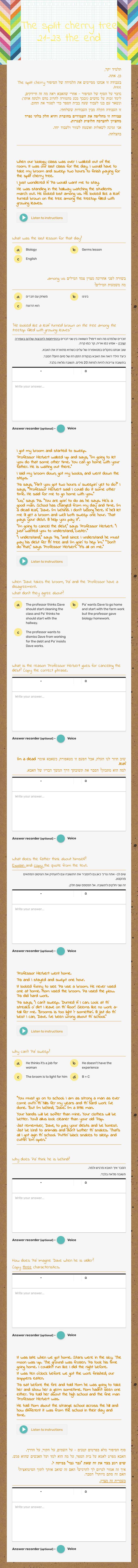 The split cherry tree
21-23
the end worksheet preview image