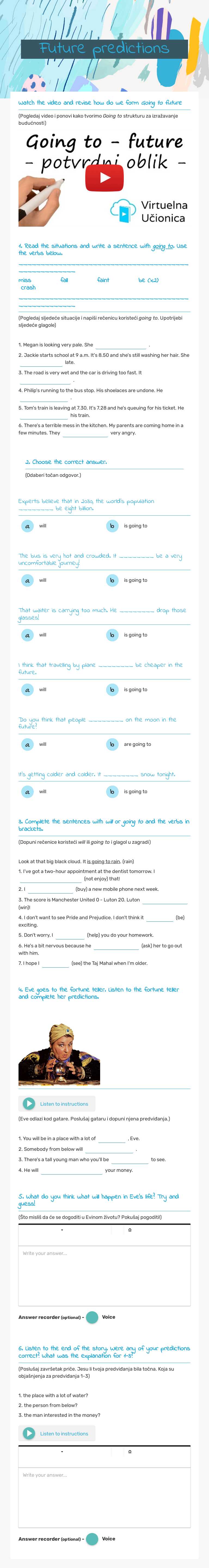 Future predictions worksheet preview image
