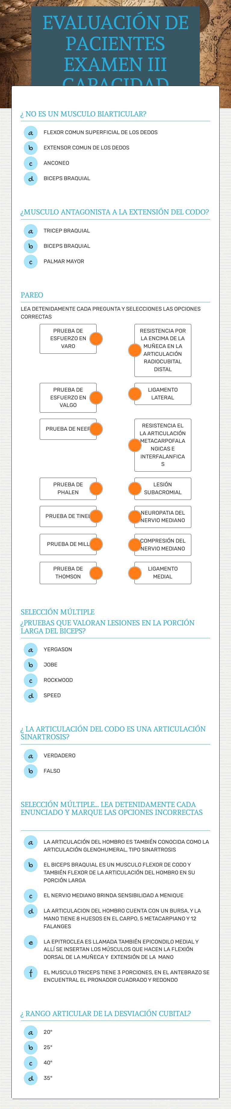 EVALUACIÓN DE PACIENTES EXAMEN III CAPACIDAD Grade 5 worksheet preview