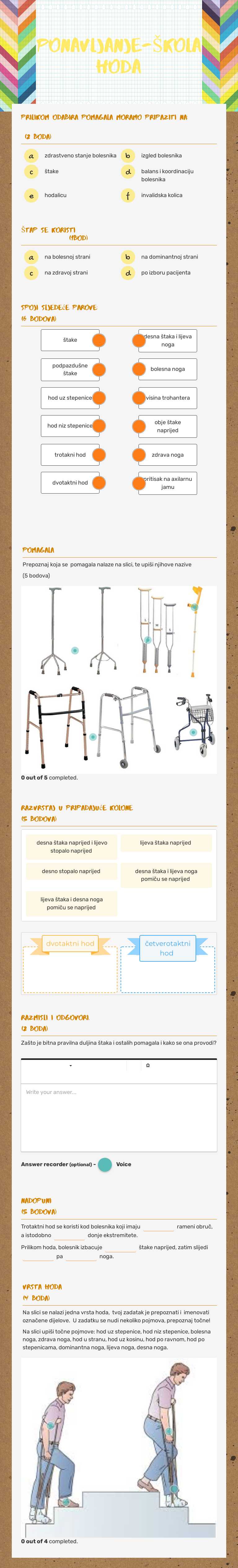 PONAVLJANJE-ŠKOLA HODA worksheet preview image