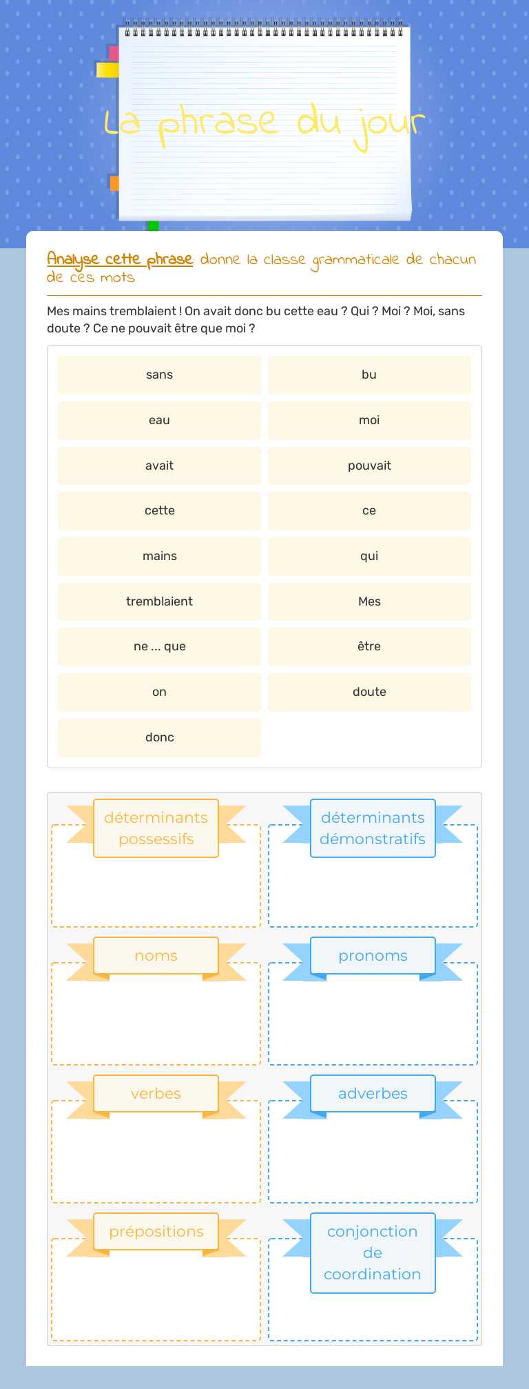 La phrase du jour worksheet preview image