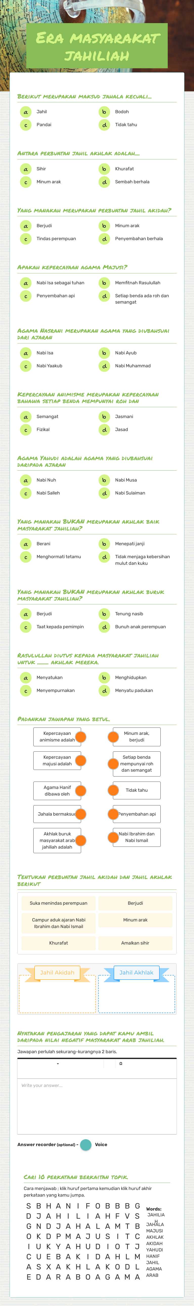 Era masyarakat jahiliah worksheet preview image
