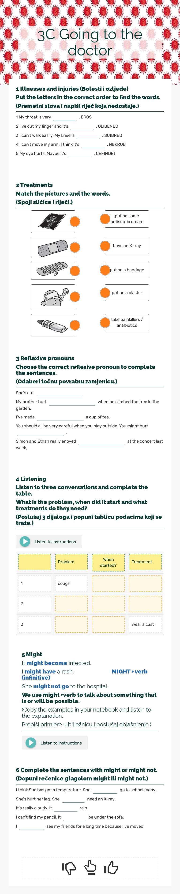 3C Going to the doctor worksheet preview image