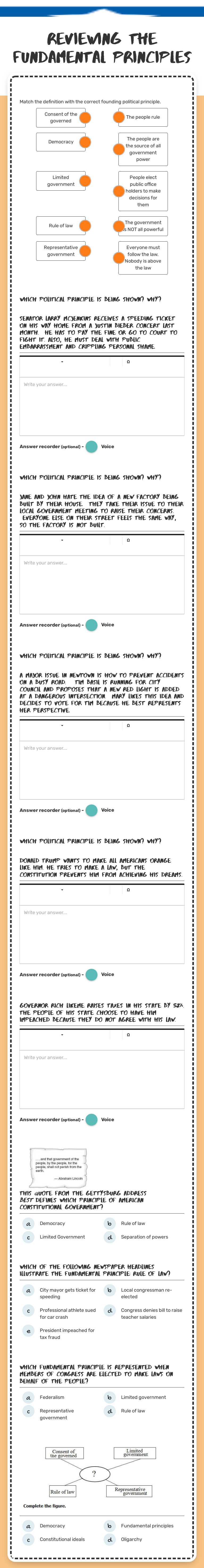 Reviewing the Fundamental Principles worksheet preview image