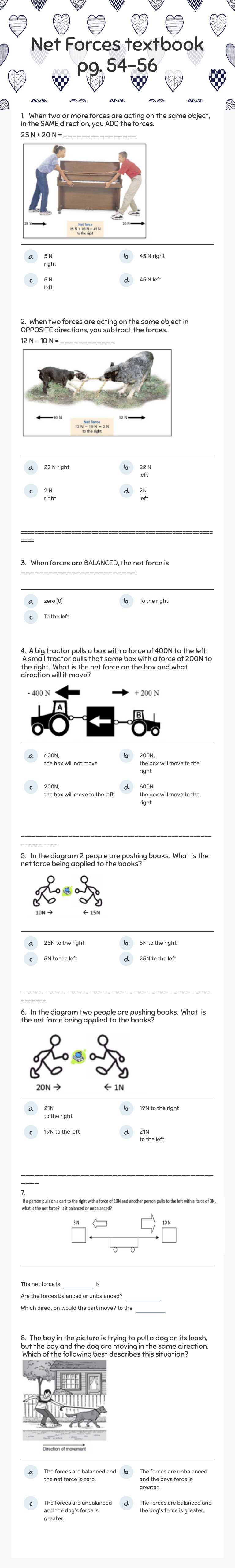 Net Forces
textbook pg. 54-56 worksheet preview image
