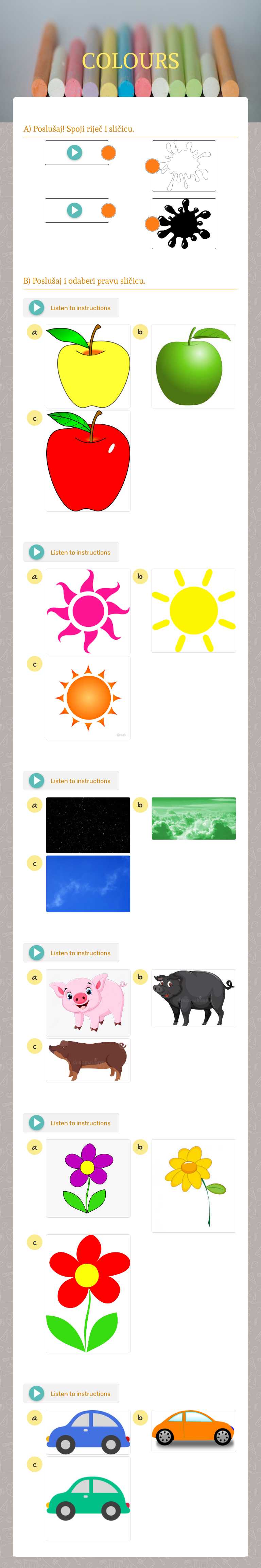 COLOURS worksheet preview image