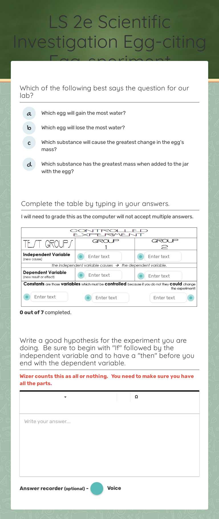 LS 2e Scientific Investigation Egg-citing Egg-speriment worksheet preview image