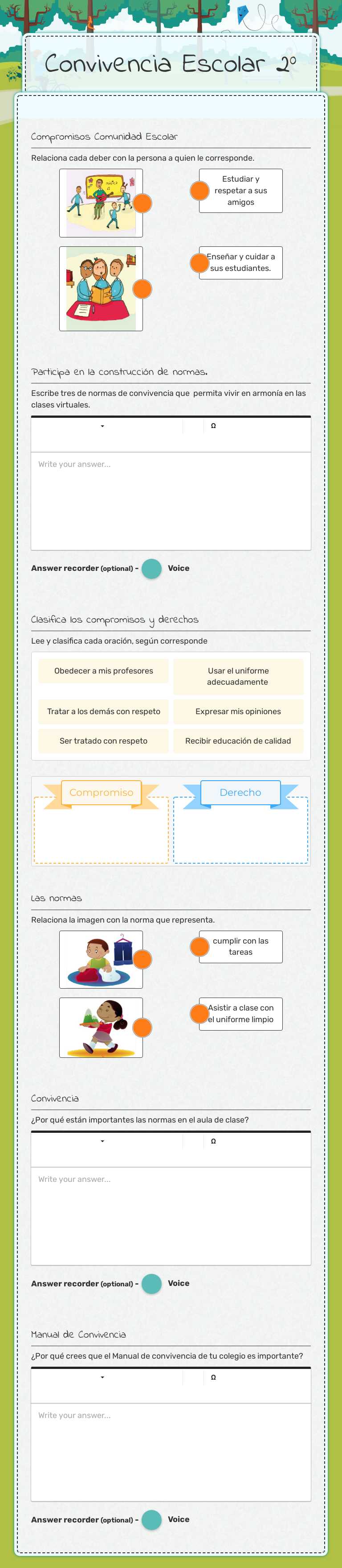 Convivencia Escolar 2° Grade 2 worksheet preview