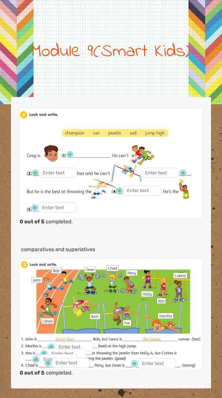 Module 9(Smart Kids) worksheet preview image
