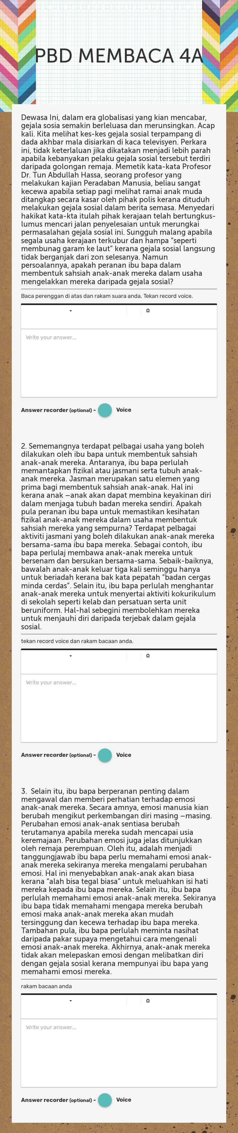 PBD MEMBACA 4A worksheet preview
