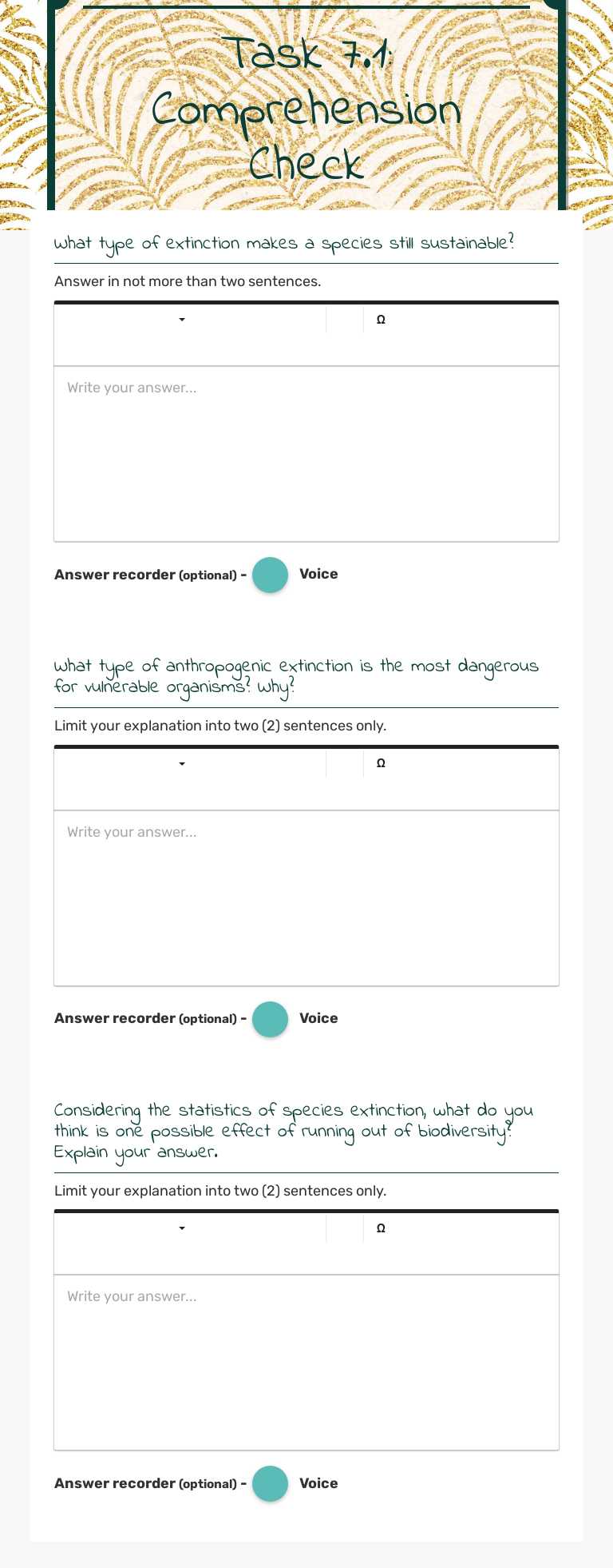 Task 7.1: Comprehension Check worksheet preview image