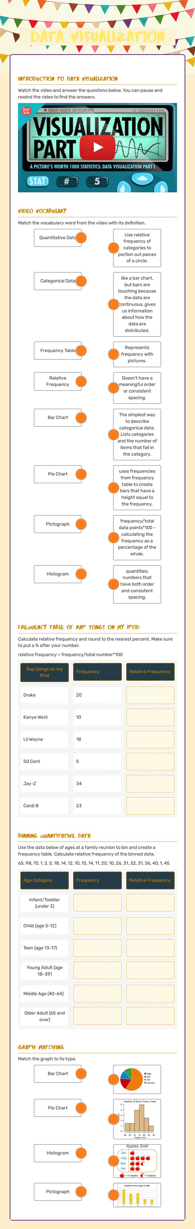 Data Visualization worksheet preview image