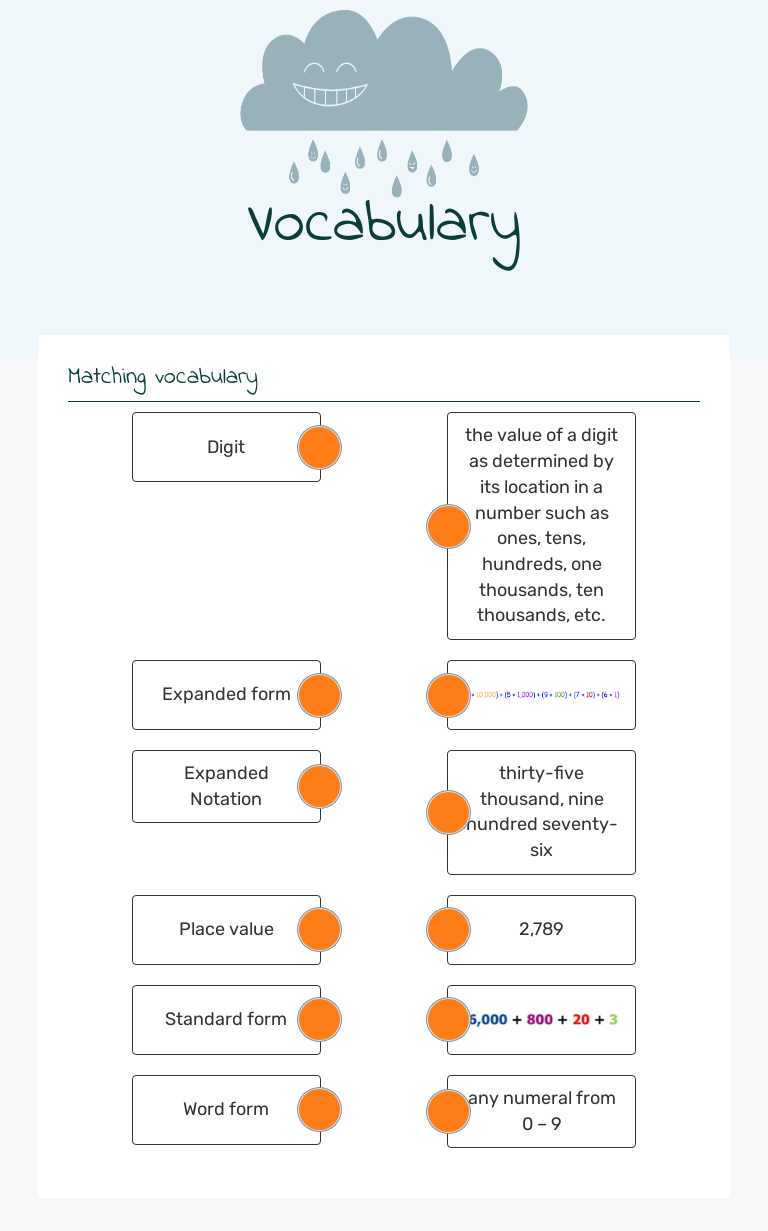 Vocabulary Grade 4 worksheet preview