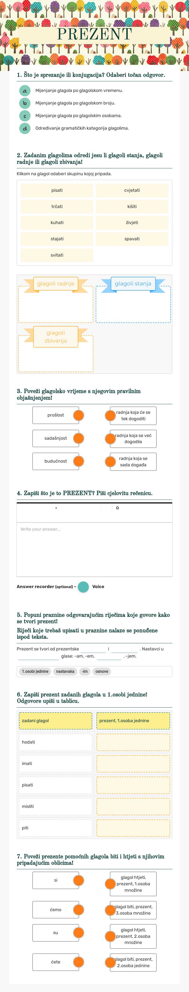 PREZENT Grade 5 worksheet preview