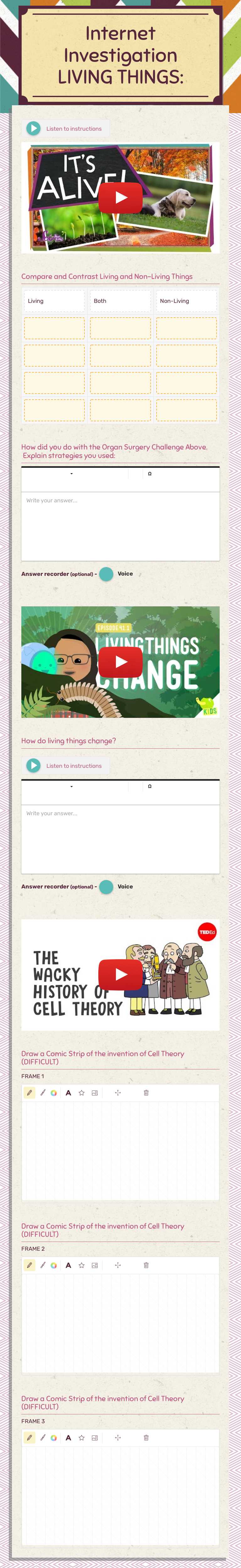 Internet Investigation
LIVING THINGS: worksheet preview