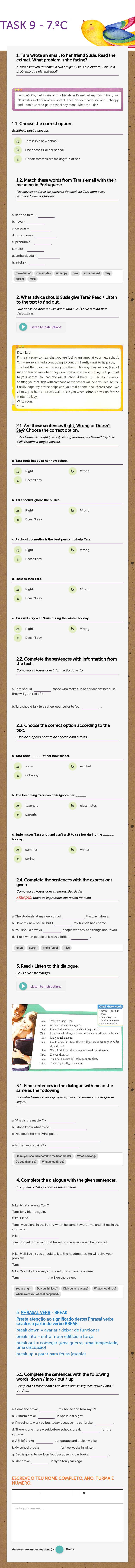 TASK 9 - 7.ºC worksheet preview image