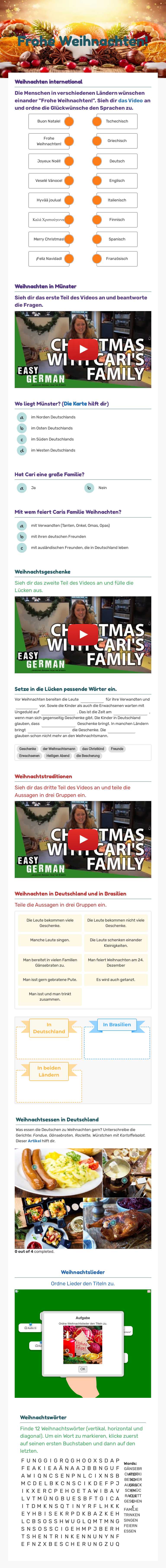 Frohe Weihnachten! worksheet preview image