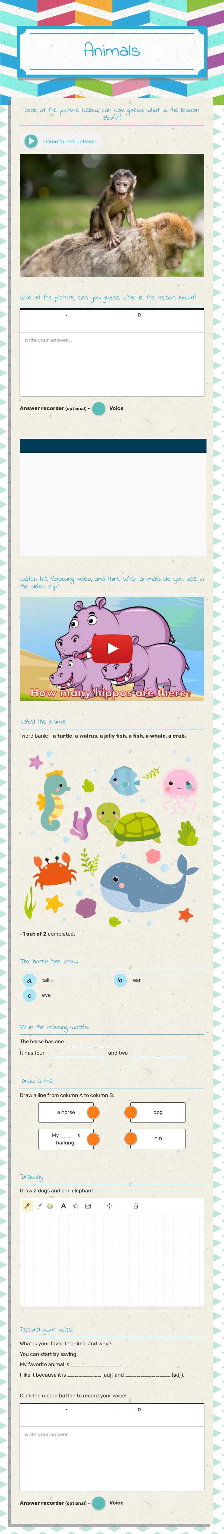 Animals
UDL LESSON Grade 4 worksheet preview