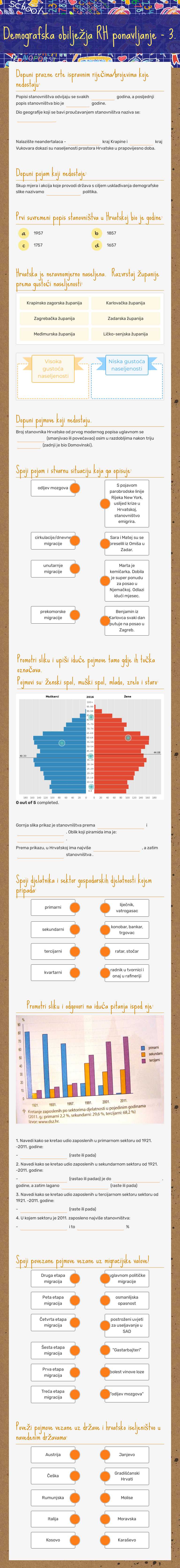 Demografska obilježja RH
ponavljanje - 3. worksheet preview image