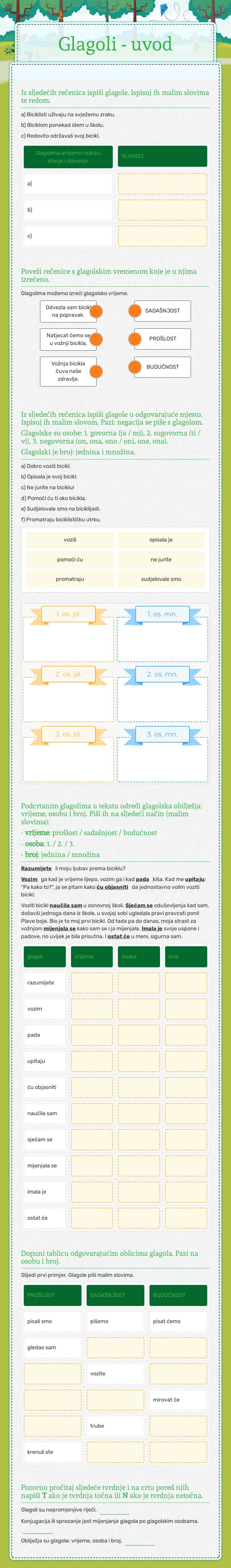 Glagoli - uvod worksheet preview image