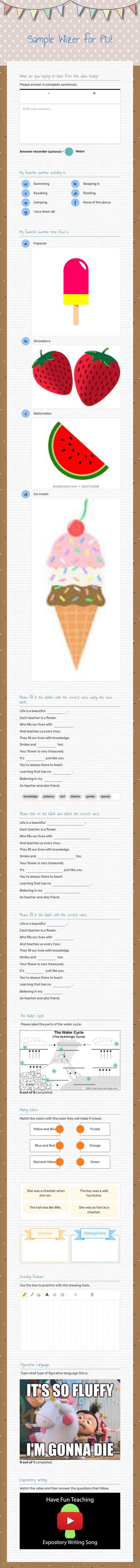 Sample Wizer for PD! worksheet preview image