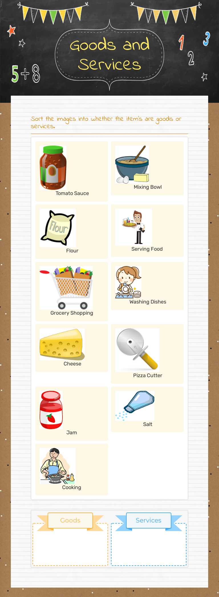 Goods and Services Grade 1 worksheet preview