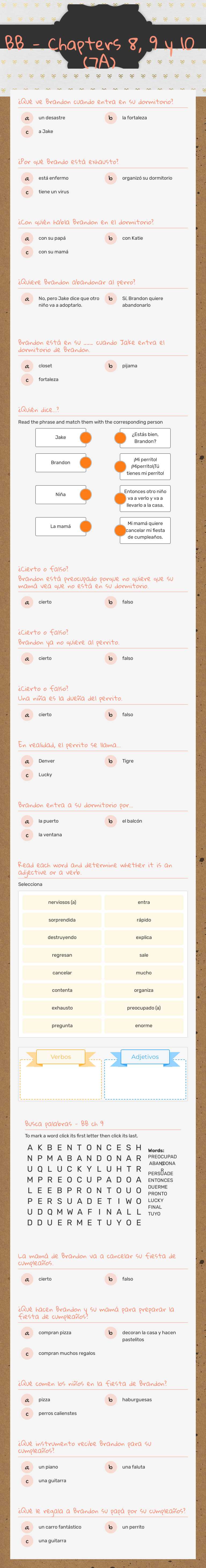 BB - Chapters 7, 8, 9 y 10 (7A) worksheet preview image