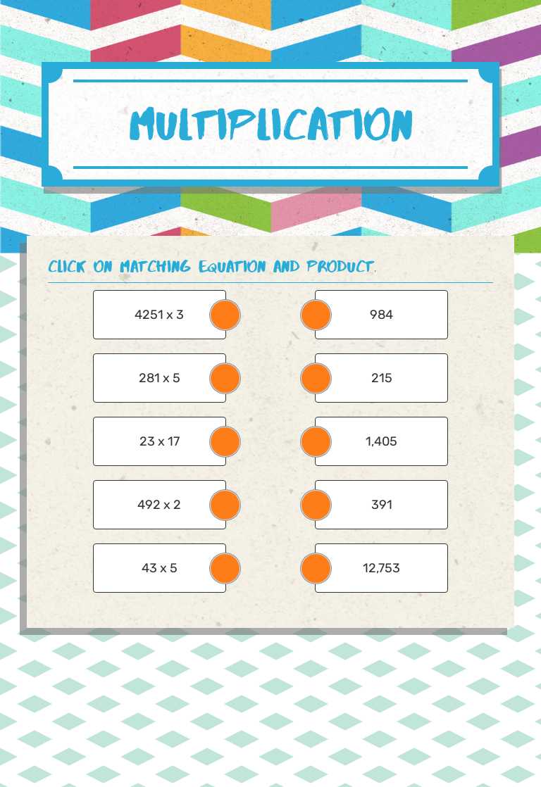 Multiplication worksheet preview image