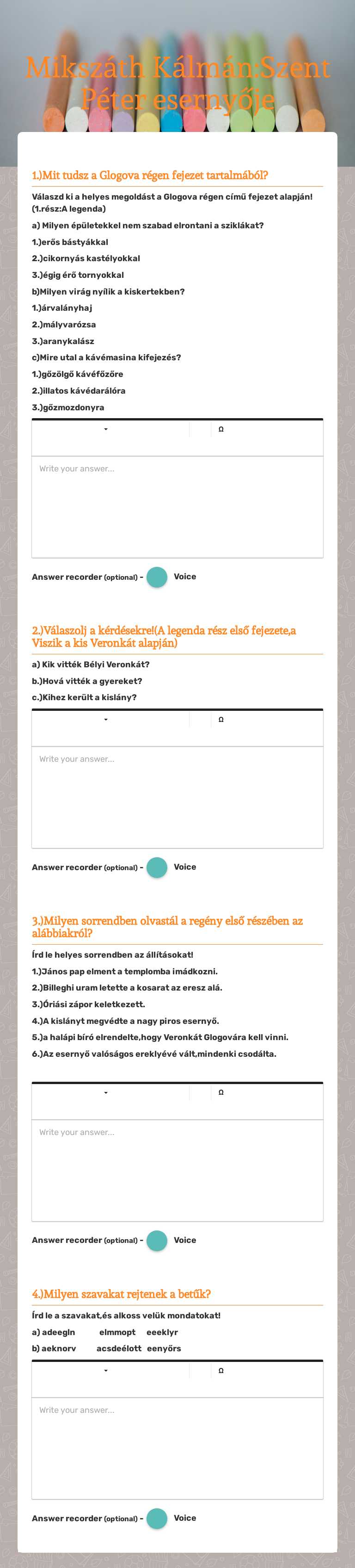 Mikszáth Kálmán:Szent Péter esernyője Grade 7 worksheet preview