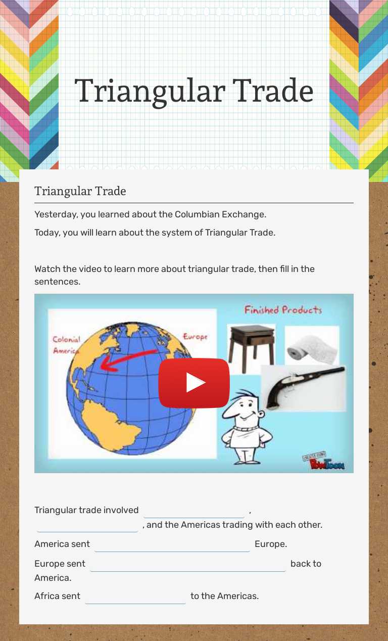 Triangular Trade worksheet preview image