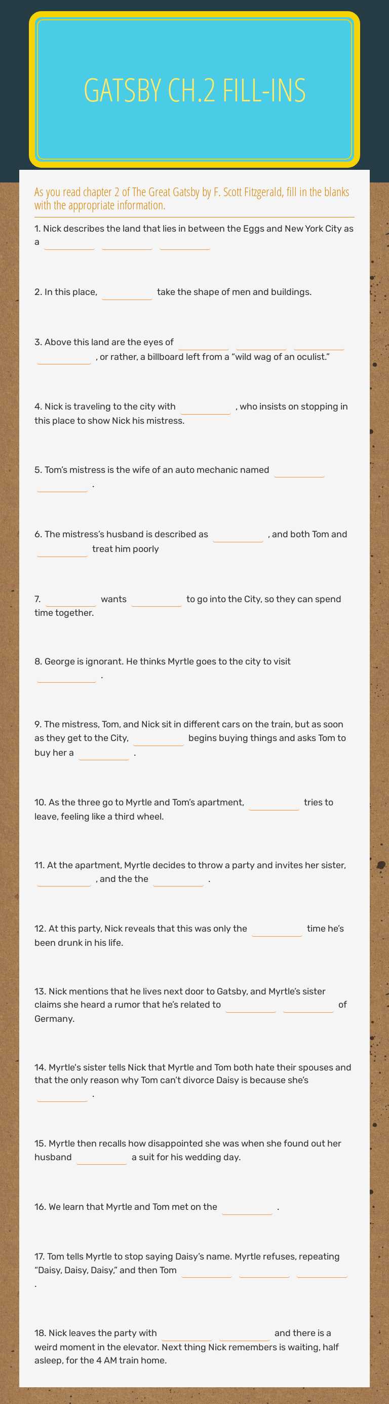 GATSBY
CH.2 FILL-INS worksheet preview image