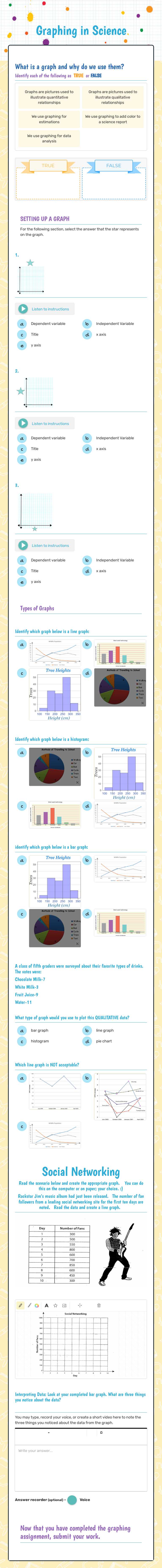 Graphing in Science Grade 5 worksheet preview