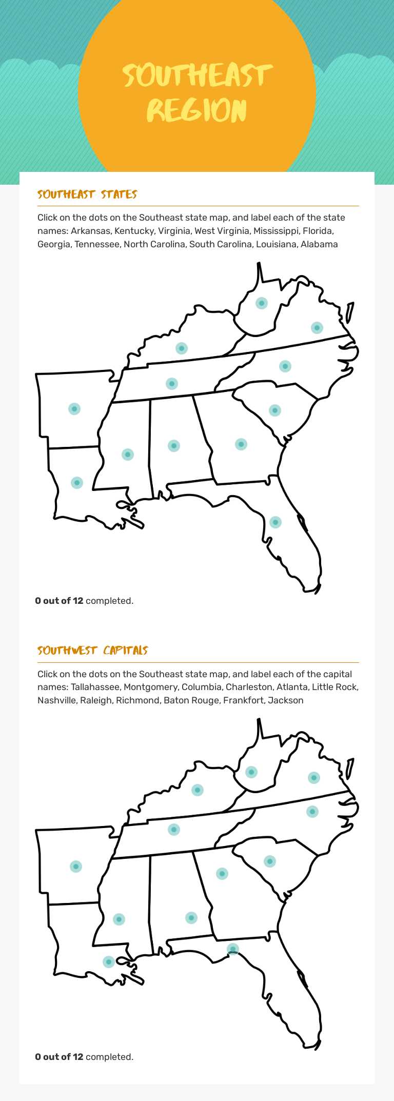 Southeast Region Grade 4 worksheet preview