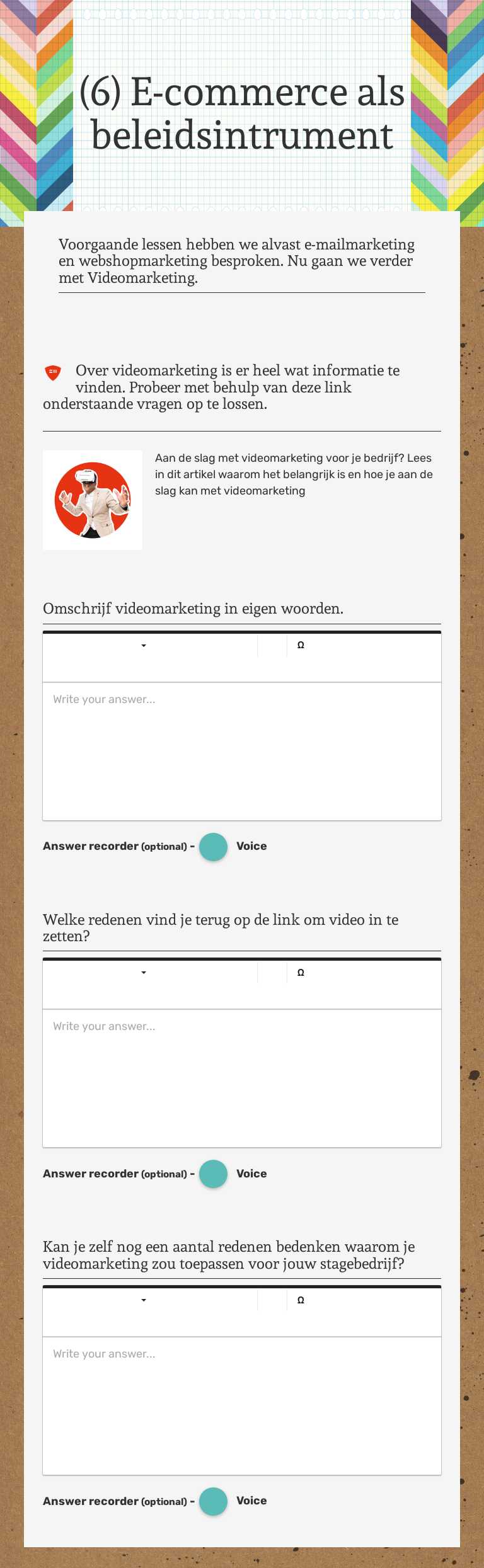 (6) E-commerce als beleidsintrument worksheet preview image