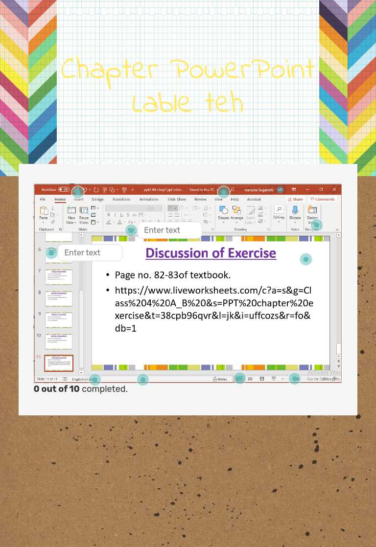 Chapter PowerPoint Lable teh worksheet preview image