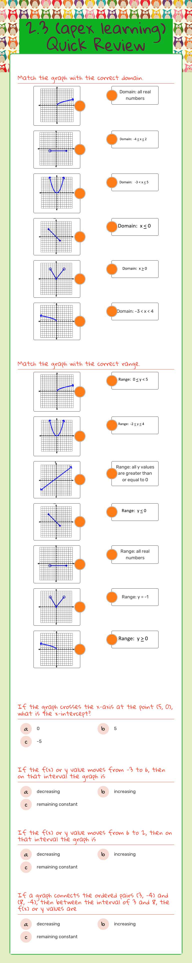 2.3 (apex learning) Quick Review Grade 9 worksheet preview
