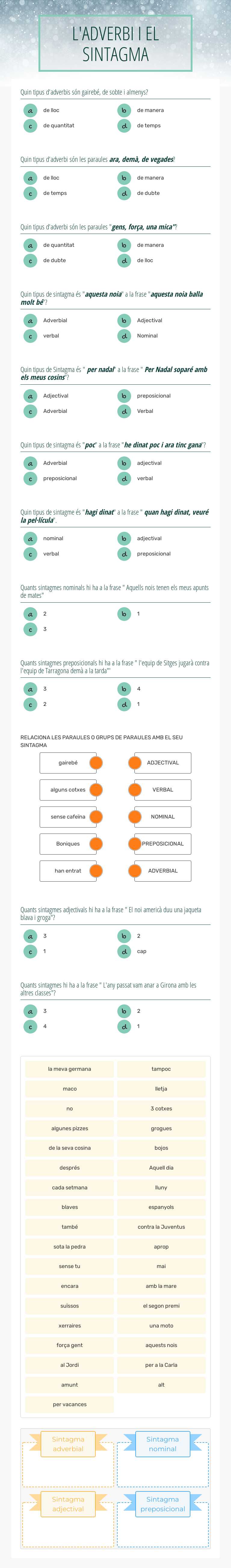 L'ADVERBI I EL SINTAGMA worksheet preview image
