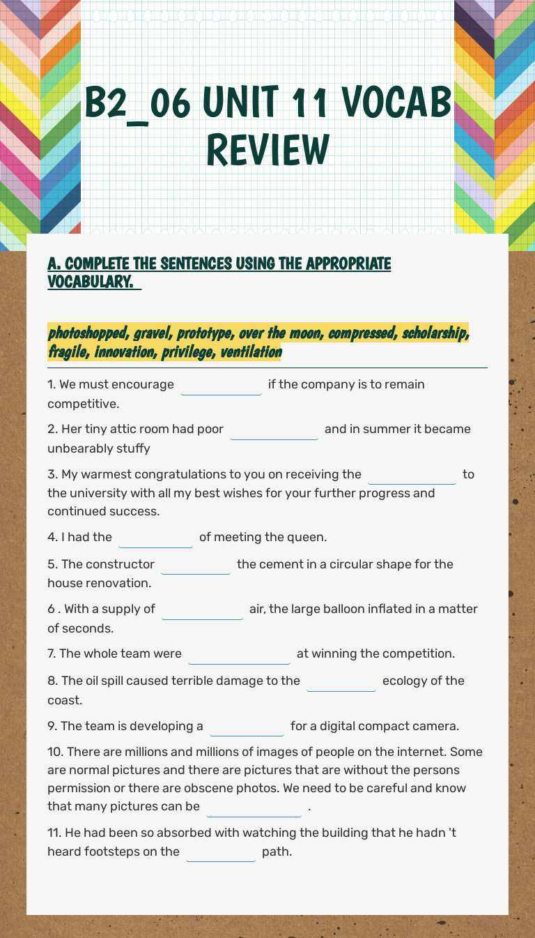 B2_06 UNIT 11 VOCAB REVIEW worksheet preview image