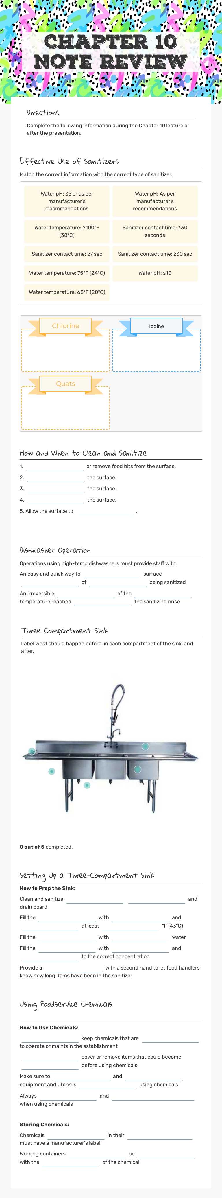 Chapter 10 Note Review worksheet preview image