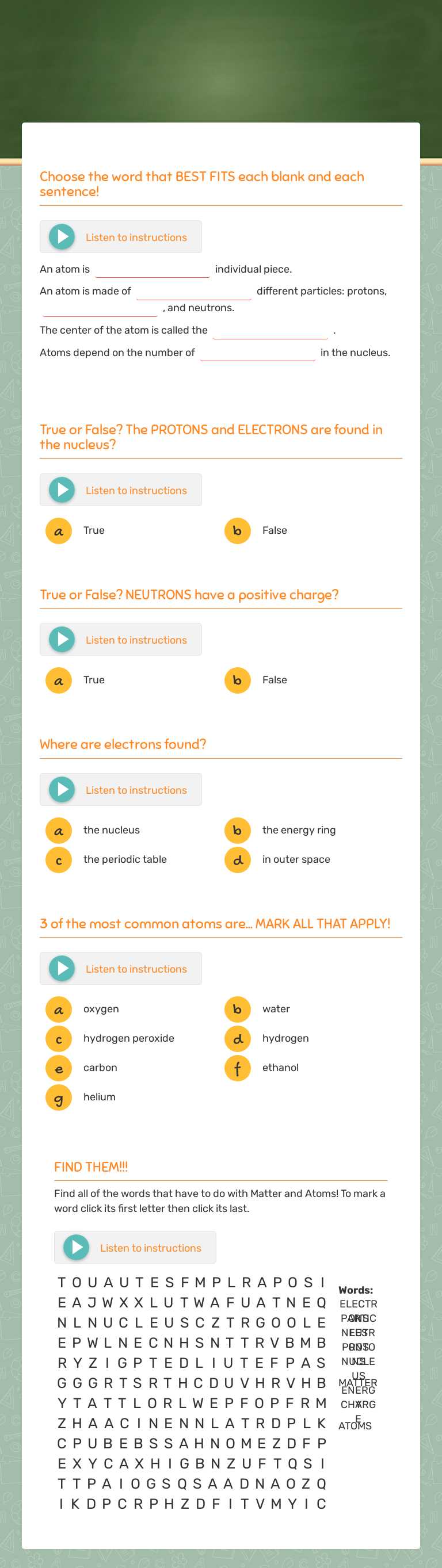 2/1 - Atoms vs. Molecules pt. 1 worksheet preview image
