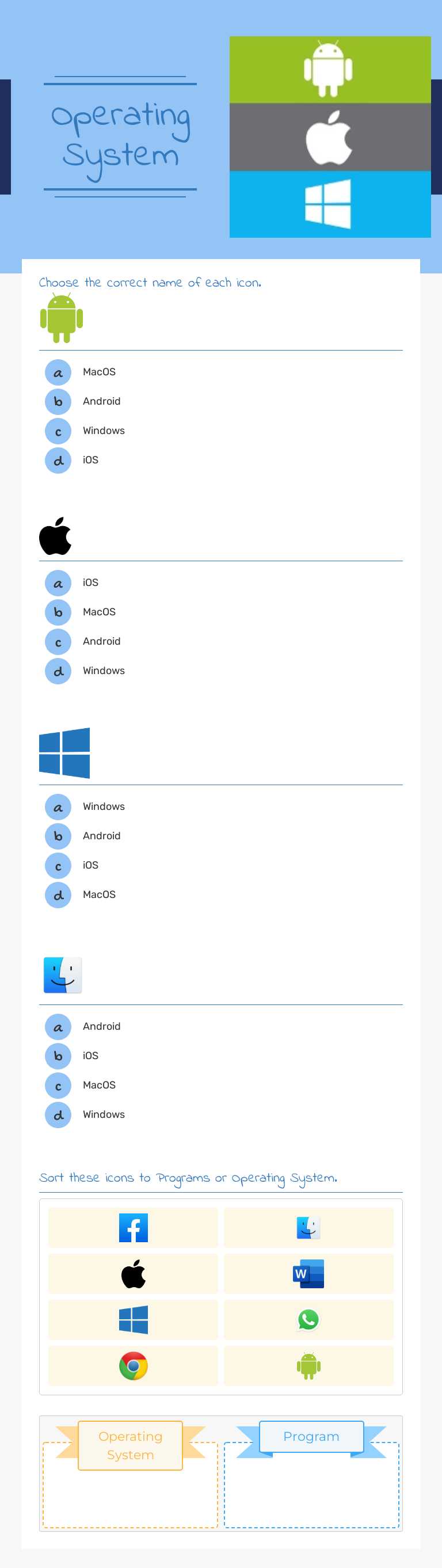 Operating System worksheet preview image