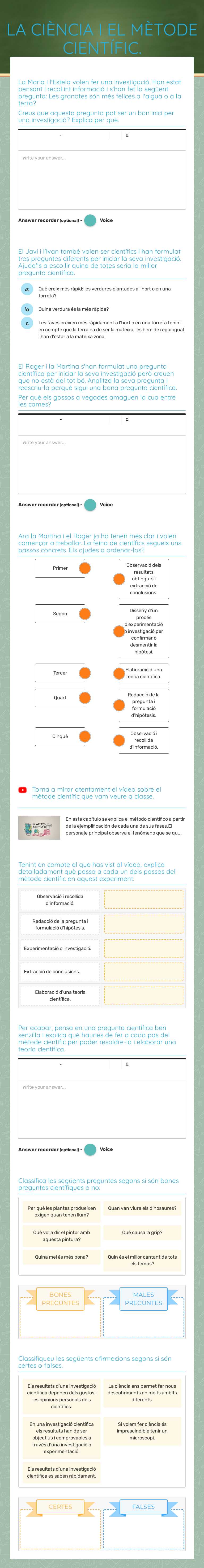 LA CIÈNCIA I EL MÈTODE CIENTÍFIC. worksheet preview image