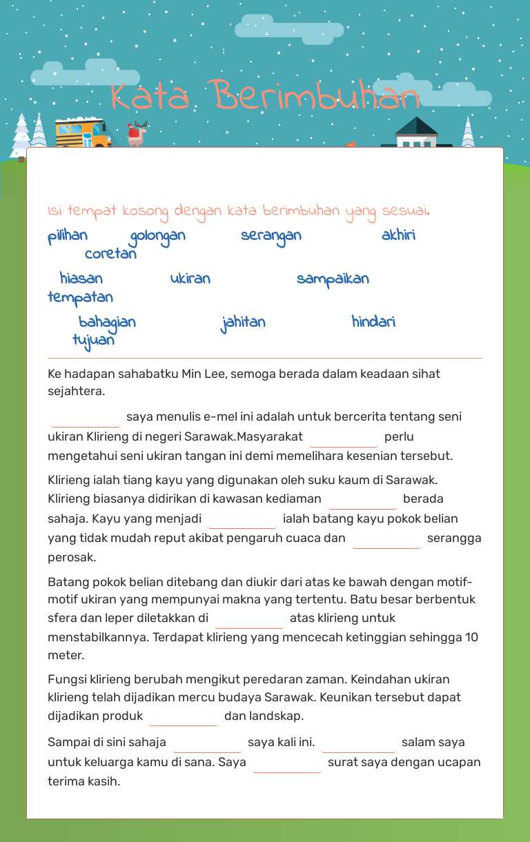 Kata Berimbuhan worksheet preview image