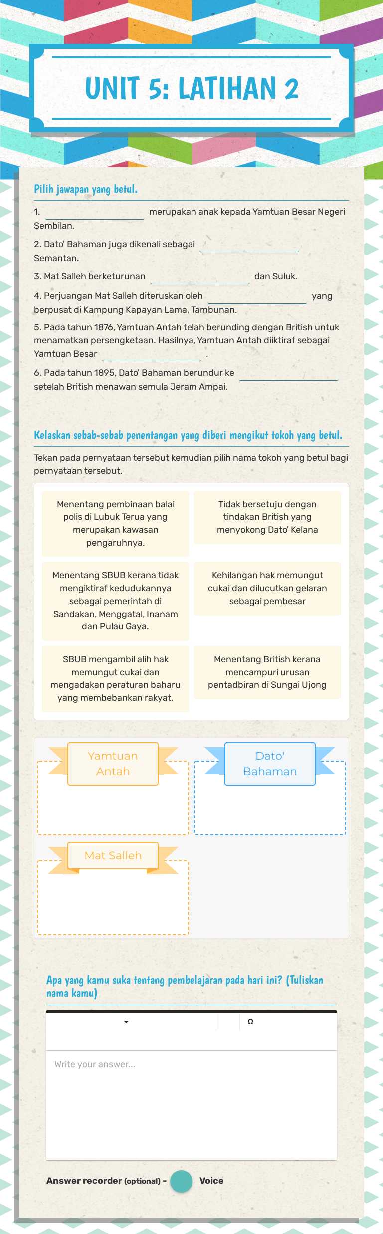 UNIT 5: LATIHAN 2 worksheet preview image
