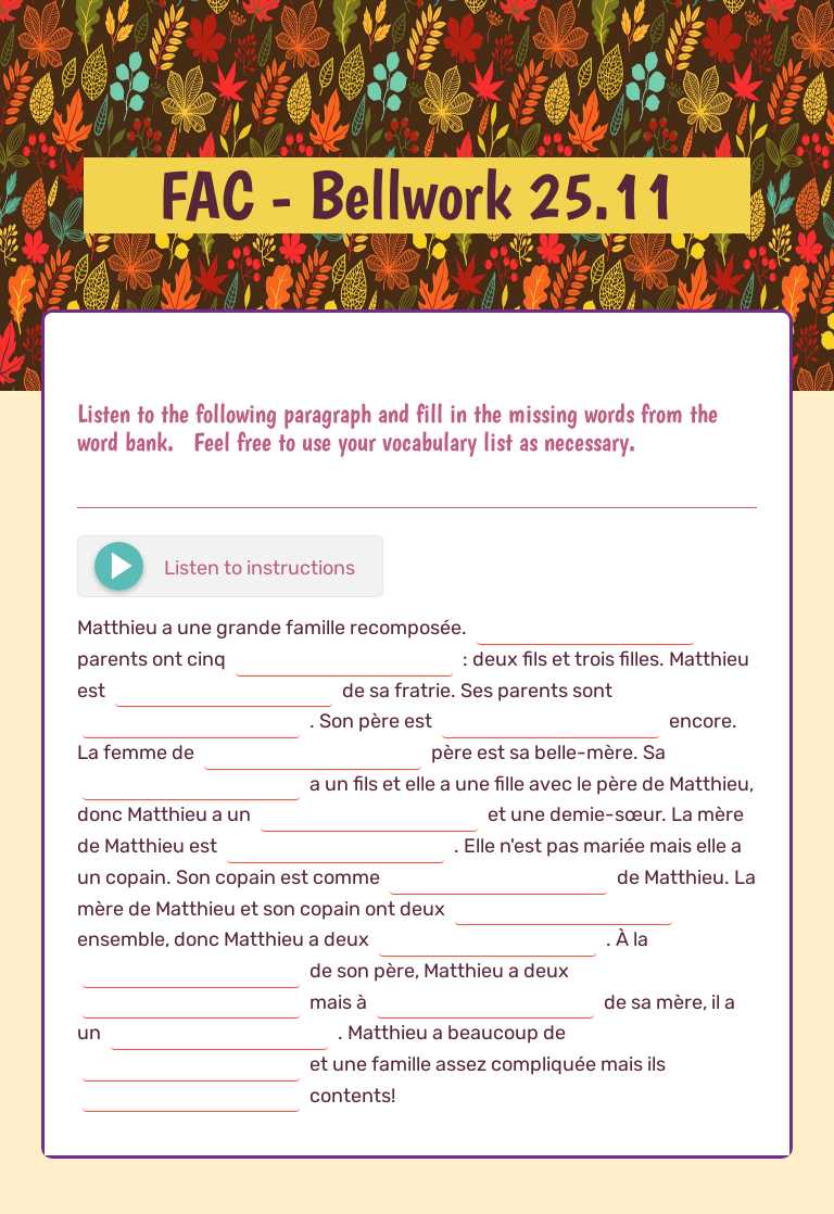 FAC - Bellwork 25.11 worksheet preview image