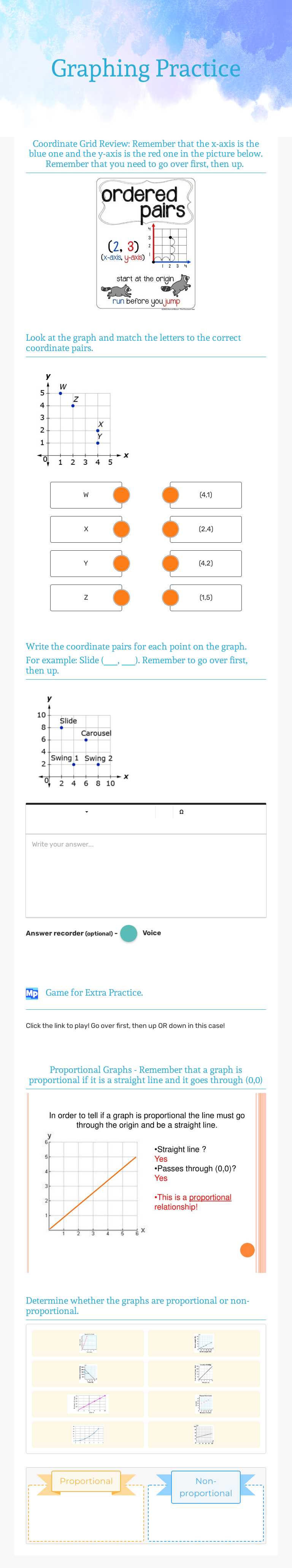Graphing Practice worksheet preview image
