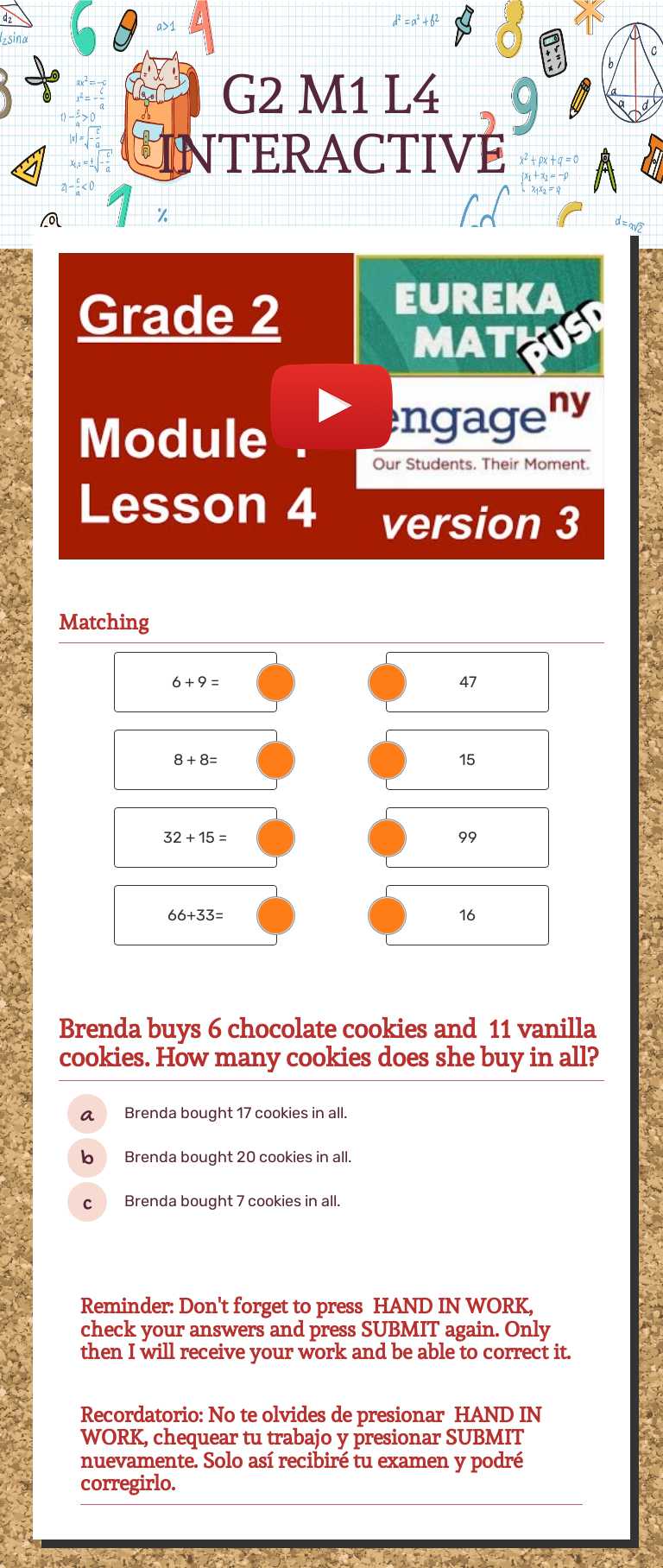 G2 M1 L4 INTERACTIVE Grade 2 worksheet preview