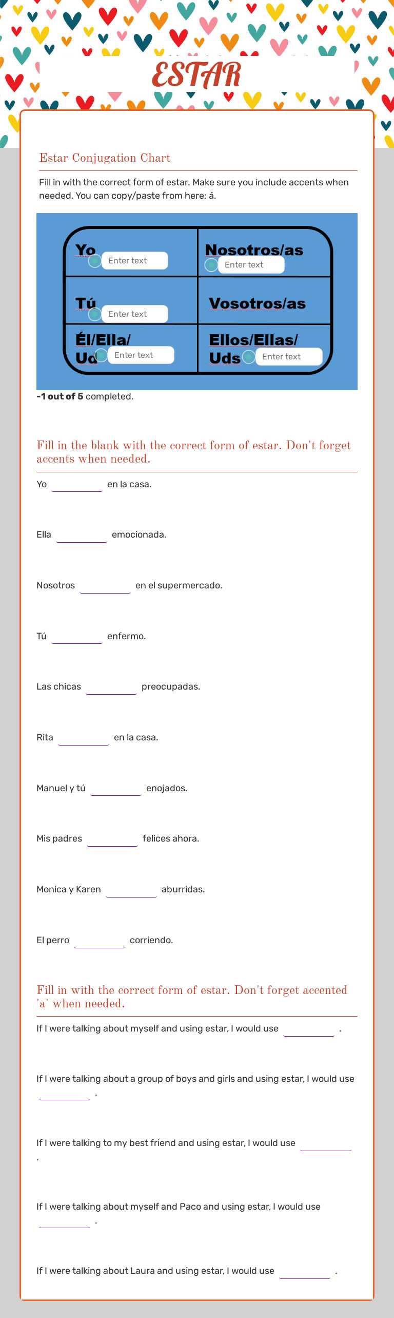 ESTAR Grade 10 worksheet preview